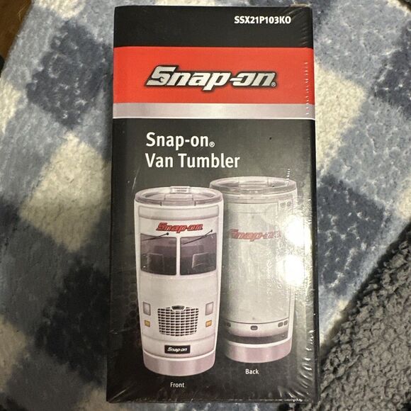 Snap On Tools Stainless Van Tumbler Thermos Cup 20oz Slide Lid SSX21P103KO ~ NIB - Picture 1 of 1